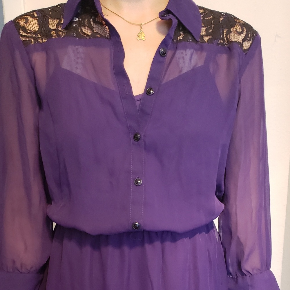 🌺Lace back Purple dress💖